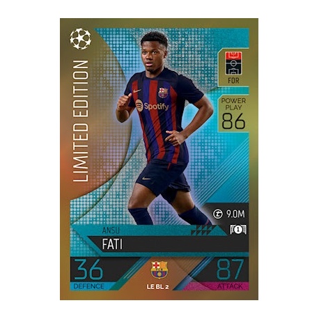 Offer Soccer Cards Ansu Fati Blue Limited Edition Barcelona Topps 