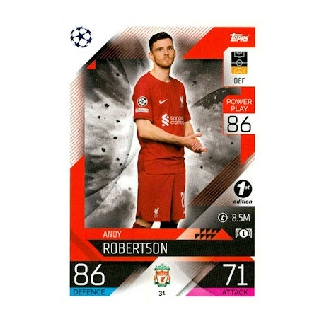 Offer Soccer Cards Andy Robertson 1st Edition Liverpool Topps