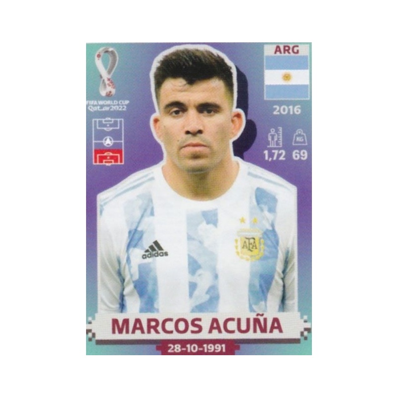 272 - Marcos Acuña ARGENTINA  Copa do mundo, Figurinhas da copa