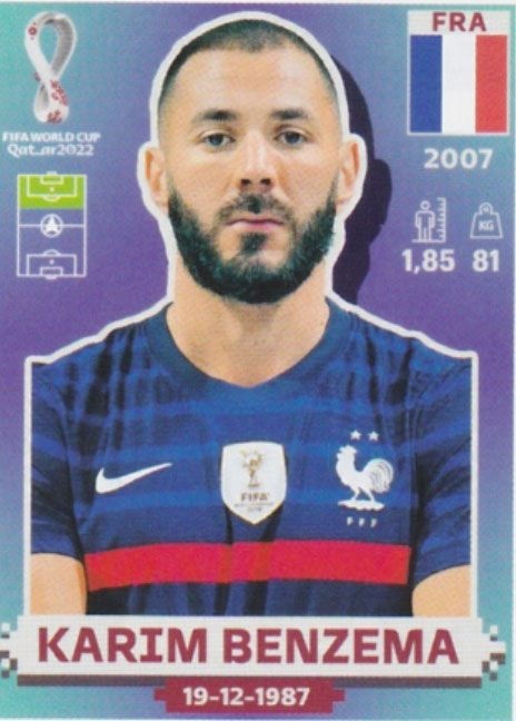 PANINI ROAD TO Qatar World Cup Carte 2022 Nr 183 Karim Benzema