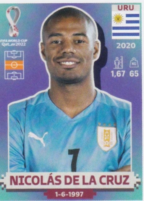 URU13 Nicolás De La Cruz (Uruguay) Panini World Cup 2022 Sticker - Solve  Collectibles