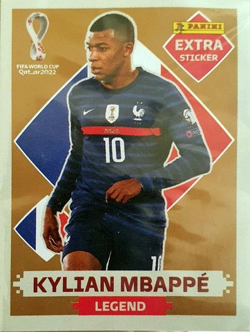 Figurinha Lendária Bordo Copa Do Mundo Qatar Extra Sticker - Kylian Mbappé